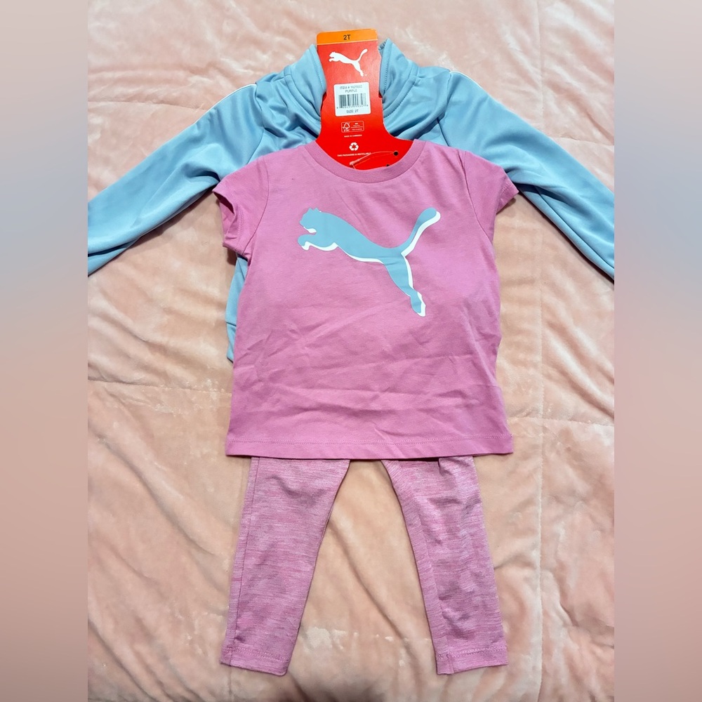 Puma Kids 3-Piece Set - Pink and Light Blue 2T